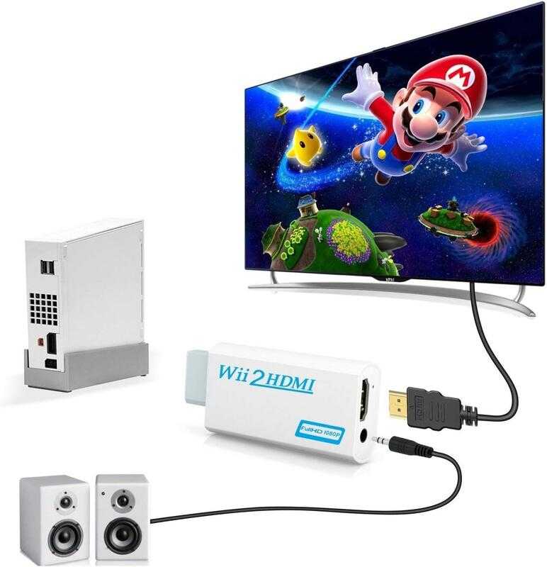 [哈Game族]Wii轉HDMI 轉換器 轉接器 1080P 連接器輸出影片 3.5mm音訊 支援所有 Wii 顯示模式