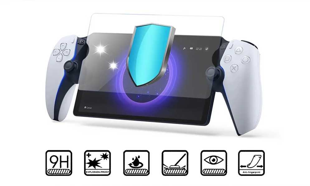 [哈Game族]DOBE TP5-3576 PS5 Portal 鋼化保護膜(二片裝)頂級硬度9H防刮 加強邊緣圓弧導角