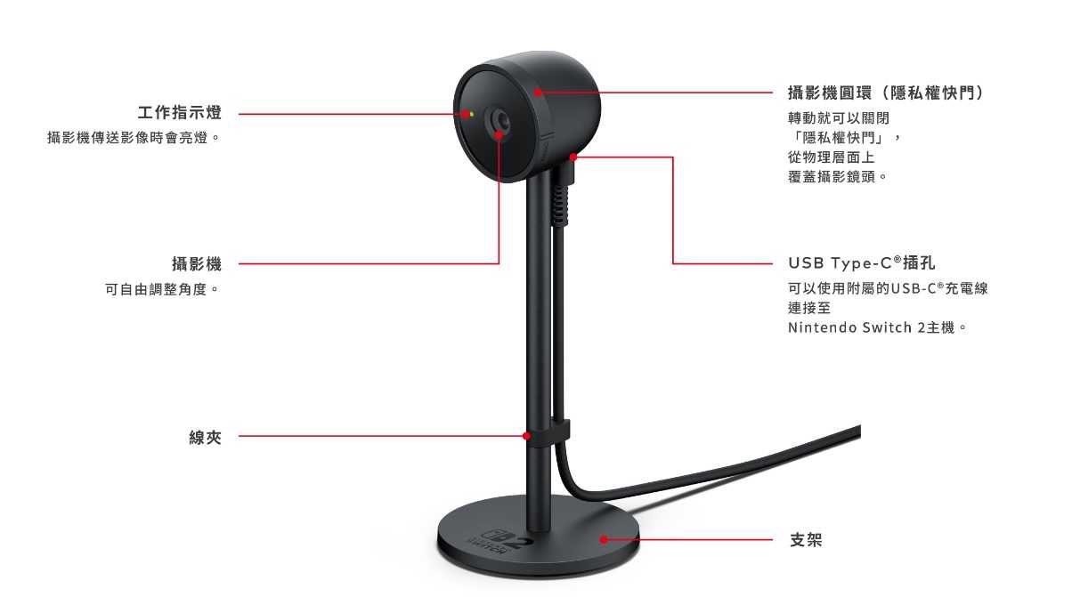 [哈Game族]Nintendo Switch 2 攝影機 2025年發售預定 NS2 攝影機 TV/桌上/手提模式皆可
