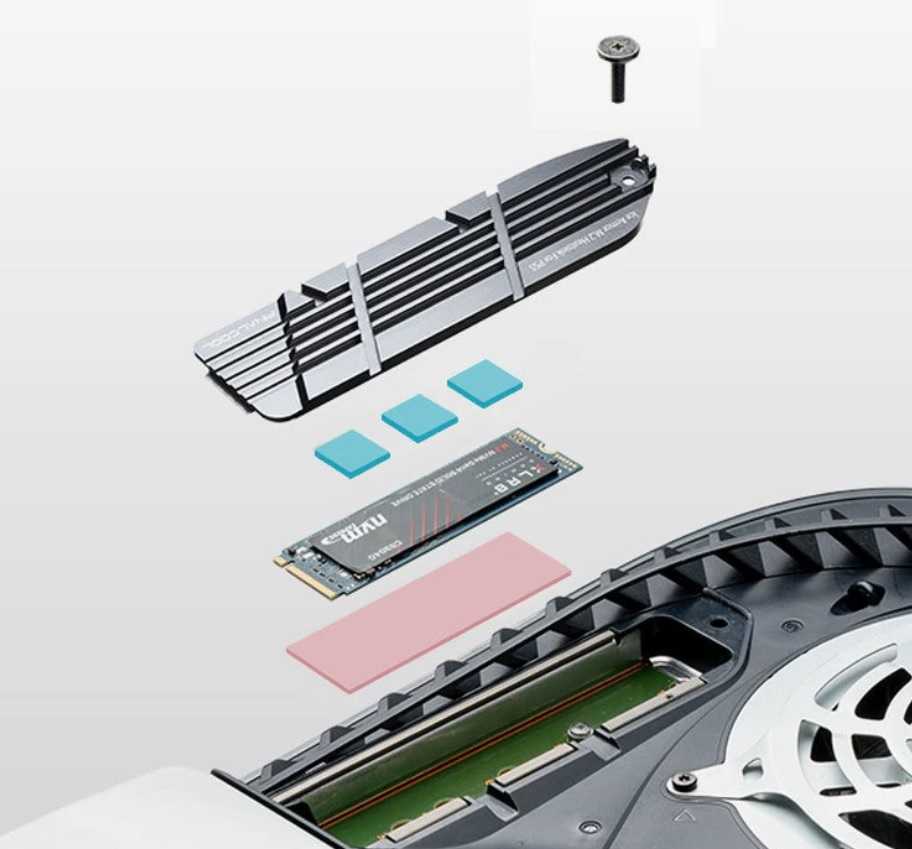 [哈Game族]PS5 825GB SSD固態硬碟散熱片 M.2NVMe PCIe4.0 雙面散熱器 鎂鋁合金陽極工藝