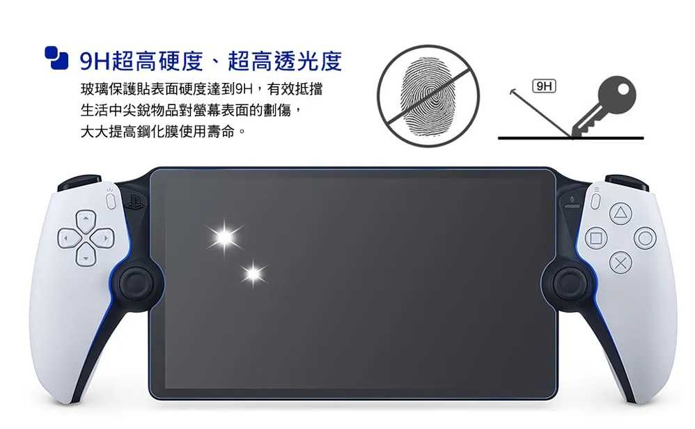 [哈Game族]DOBE TP5-3576 PS5 Portal 鋼化保護膜(二片裝)頂級硬度9H防刮 加強邊緣圓弧導角