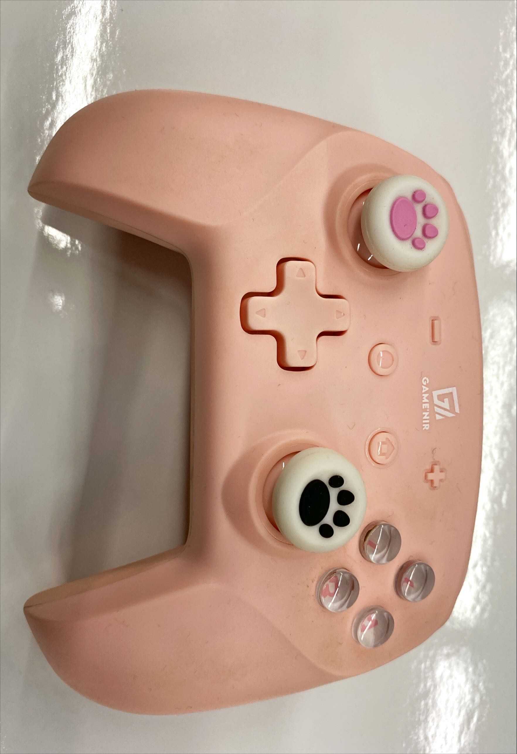 (二手商品)GAME\u0027NIR 電玩酒吧 銀河玫瑰粉 七代 ProX-7Ds NS 無線喚醒手把 NFC/記憶背鍵 八成新