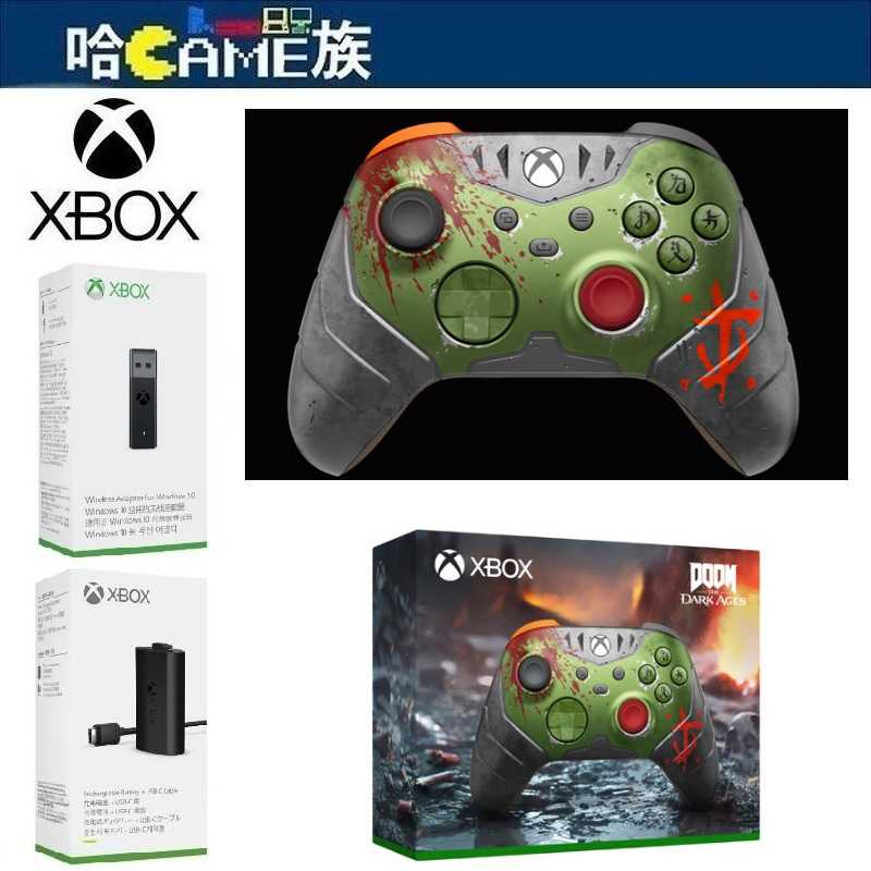 [哈Game族]Xbox Series 無線藍芽控制器 毀滅戰士黑暗時代 限量版+同步充電套件+電腦用接收器