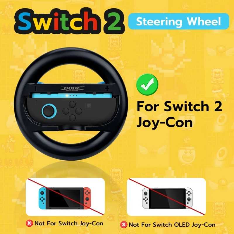 [哈Game族]DOBE TNS-3196 NS2 Joy-Con 2 方向盤【二入裝】賽車遊戲配件 手把支架 人體工學