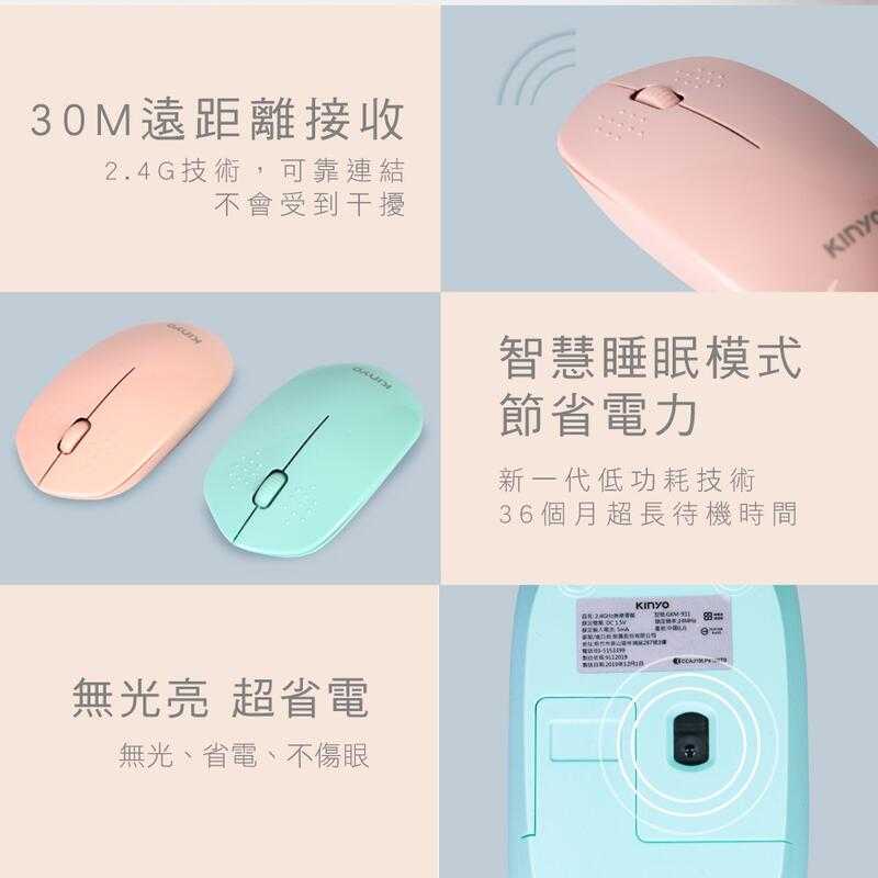 [哈Game族]耐嘉 KINYO GKM-913 2.4GHz無線靜音滑鼠 人體工學設計 智慧睡眠模式節省電力