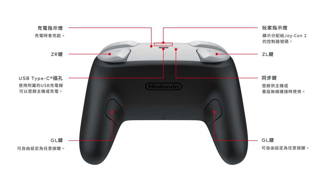 [哈Game族]Nintendo Switch 2 Pro 控制器 配備隨時可以呼叫出遊戲聊天的C鍵 原廠公司貨