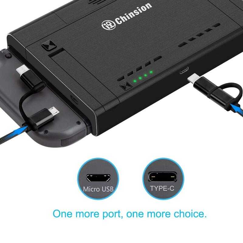 Switch CP-B007 背夾行動電源(10000mAh)適用Switch/OLED 便攜式備份擴展電池充電器