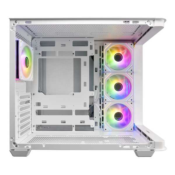 FSP 全漢 M580 白色 Type-C 海景房 ARGB 風扇 ATX 背插式 電腦機殼 360 水冷排 曲面側板