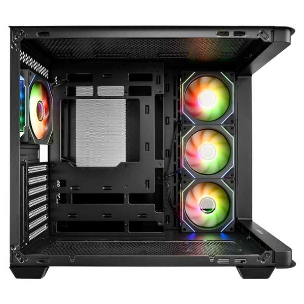 FSP 全漢 M580 白色 Type-C 海景房 ARGB 風扇 ATX 背插式 電腦機殼 360 水冷排 曲面側板
