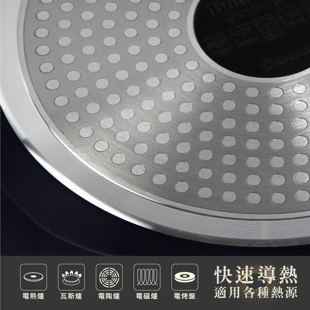 【德國Buderus】鑽石可立鍋系列_24cm湯鍋(淺木紋) 不挑爐 無毒 鑽石塗層