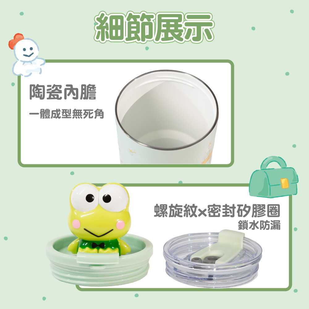 三麗鷗【德國Buderus】大眼蛙 聯名款陶瓷冰霸杯 保溫杯  710ml