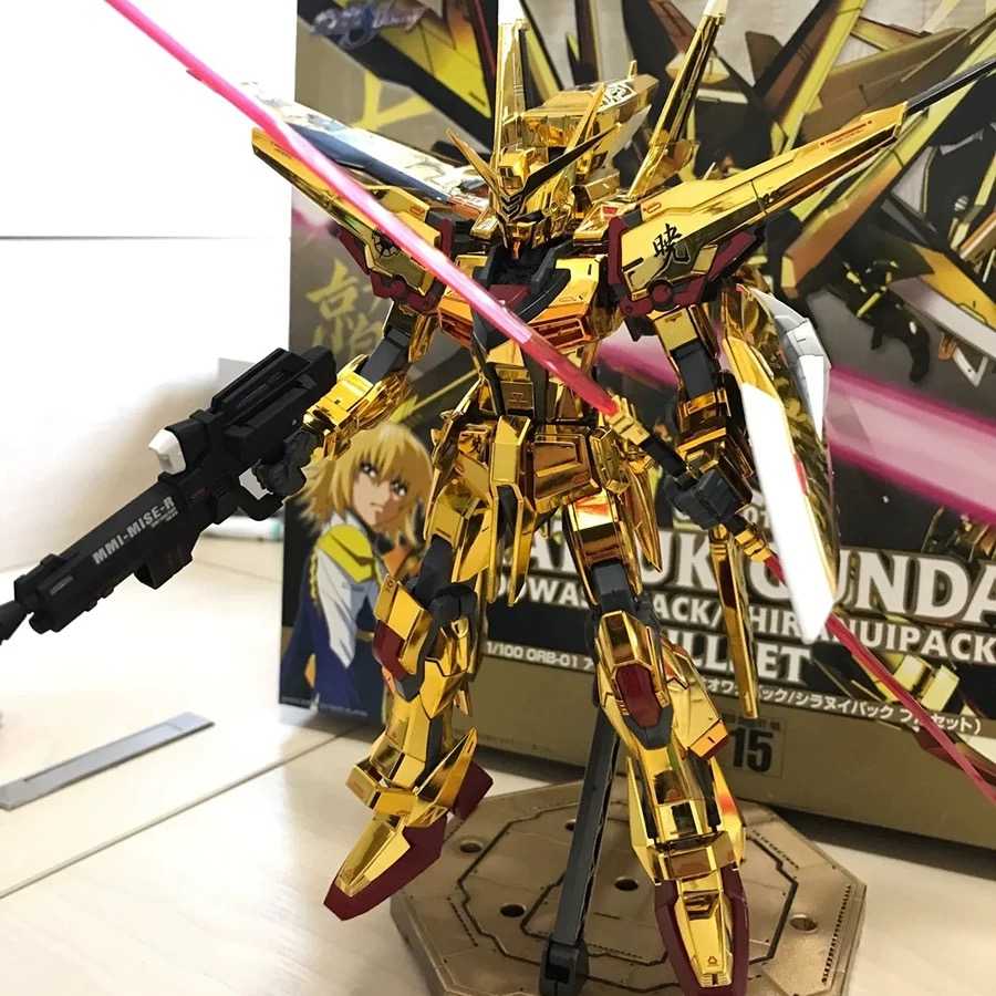 現貨 25年新版帶支架 獨家附送水貼 高高 1/100 拂曉 曉鋼彈 黃金電鍍發色 不知火 大鷲 雙背包