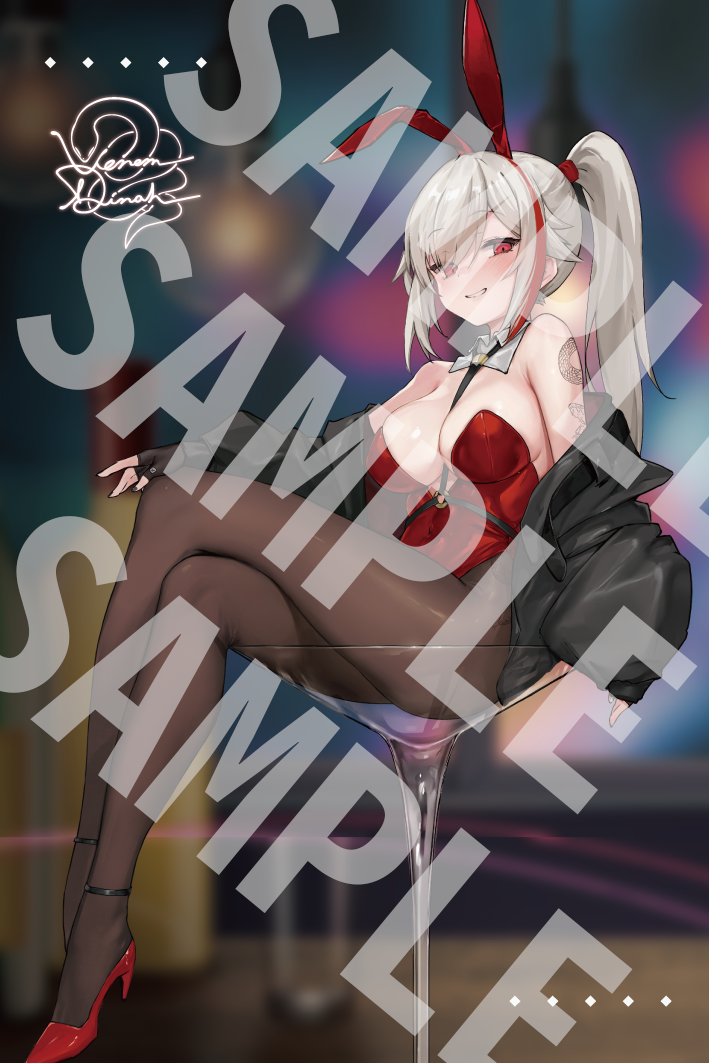 【雲際線周邊】兔滿街酒吧夜 - 薇恩與角蓮掛軸現貨  50x76.5cm掛軸