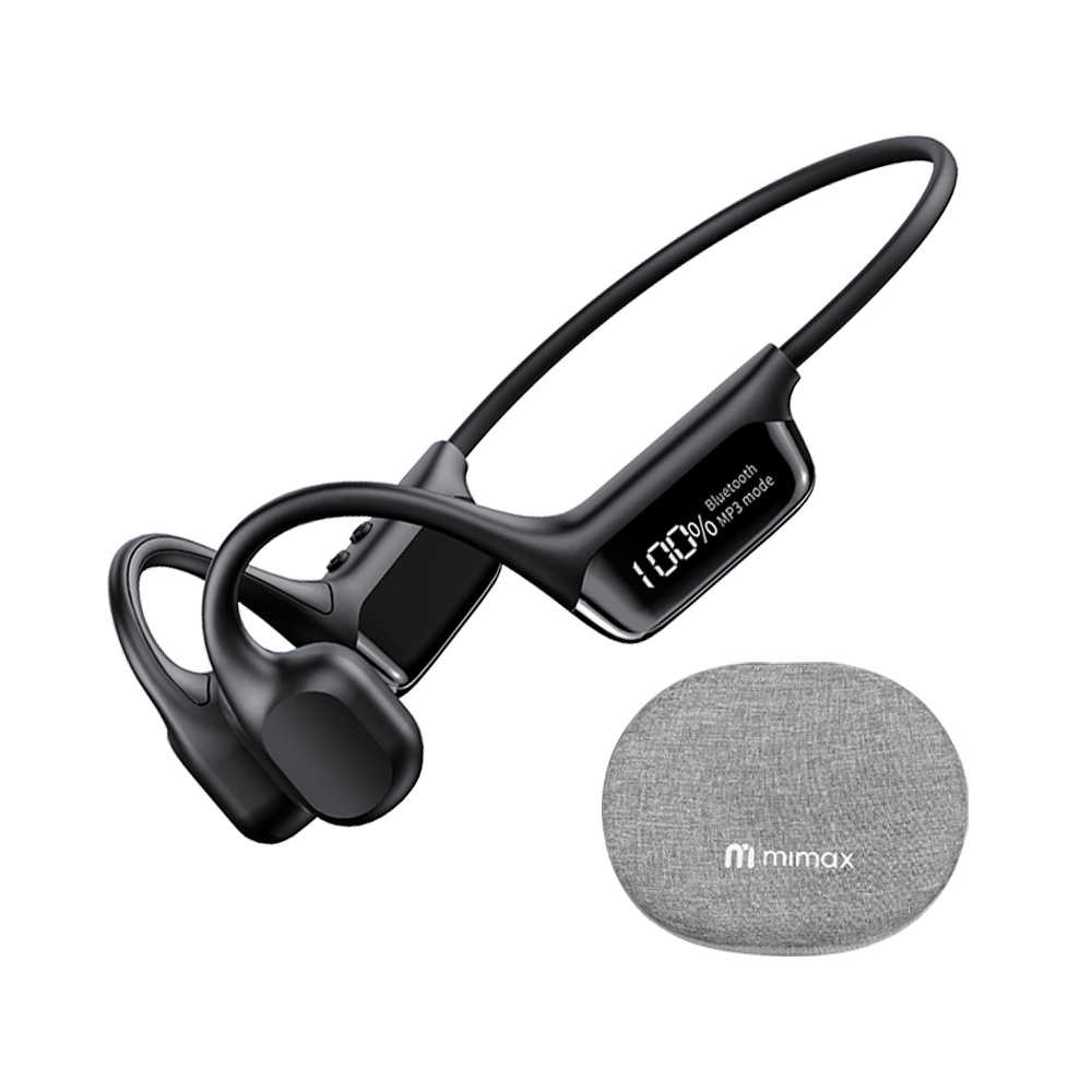 【米覓 mimax】智慧數顯骨傳導藍芽耳機 送收納包 骨傳導耳機 藍芽耳機 IPX8防水 防塵 防汗 全密閉 ACS全景