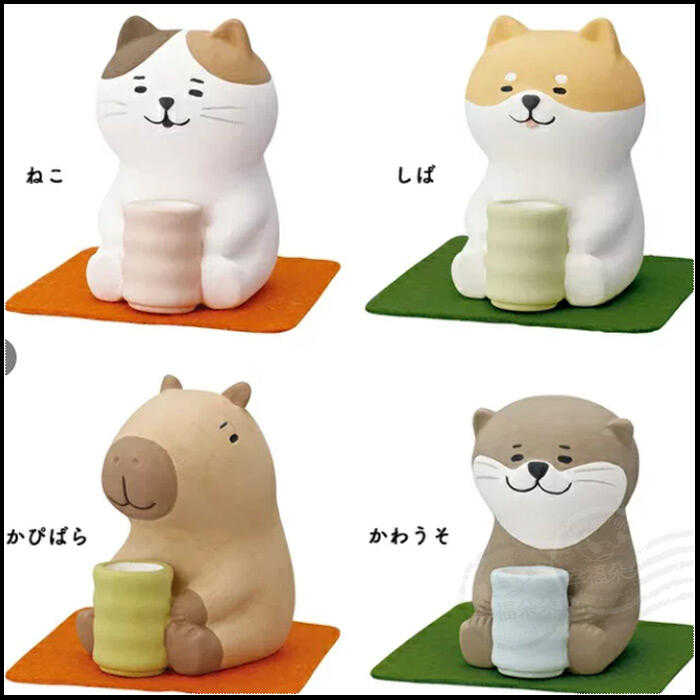 日本進口 DECOLE現貨正版 動物喝茶擴香石 薰香陶瓷 柴犬款 公仔 裝飾品 禮物 【YB-86812】
