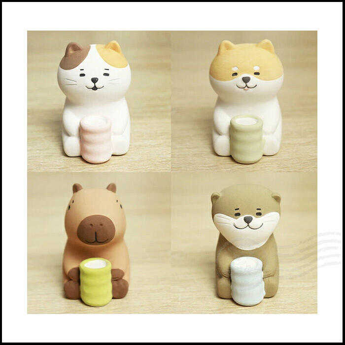 日本進口 DECOLE現貨正版 動物喝茶擴香石 薰香陶瓷 柴犬款 公仔 裝飾品 禮物 【YB-86812】