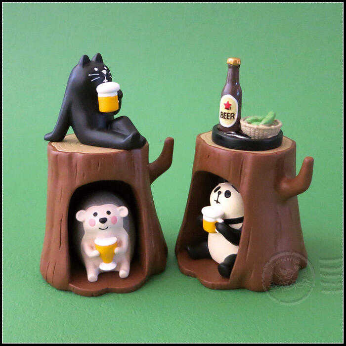 日本進口 DECOLE concombre 現貨正版 三毛貓酒吧 / 喝啤酒的熊貓 攝影道具 (ZCB-65875)