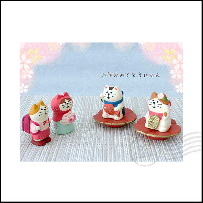 日本進口 DECOLE concombre 女兒節雛祭 / 招福貓鯉魚貓一對 貓咪組(2入) (ZMM-62337L)