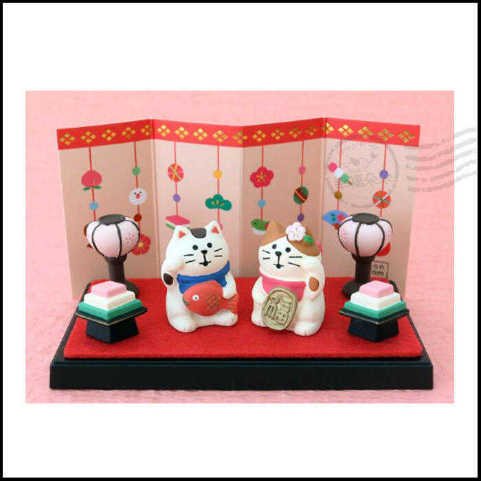 日本進口 DECOLE concombre 女兒節雛祭 / 招福貓鯉魚貓一對 貓咪組(2入) (ZMM-62337L)