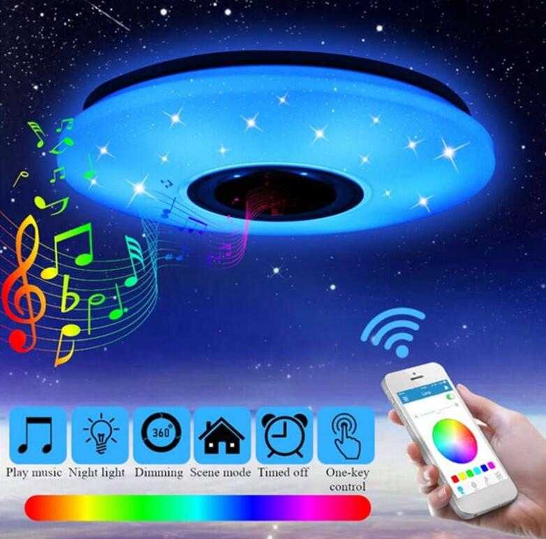 LED藍牙音樂吸頂燈 智慧藍牙音響吸頂燈 圓形36W音樂燈