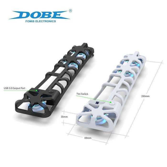 【kiho金紘】PS5 SLIM薄型主機專用DOBE光碟機版 數位版 USB3.0外掛科技冷光藍散熱風扇 開機啟動TP5