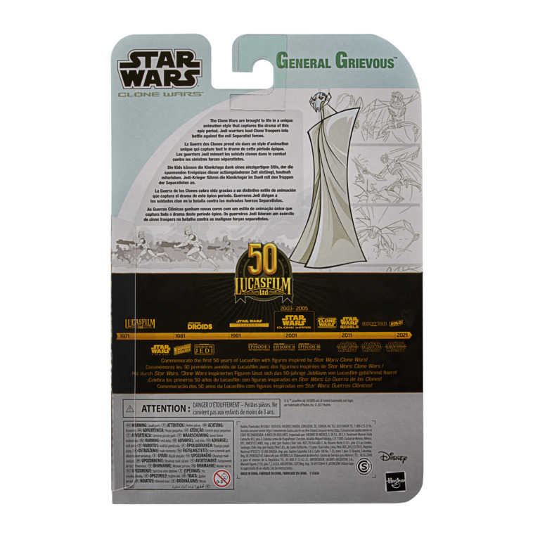 星際大戰 盧卡斯50週年 黑標系列6吋人物 複製人之戰 格里弗斯將軍 GRIEVOUS