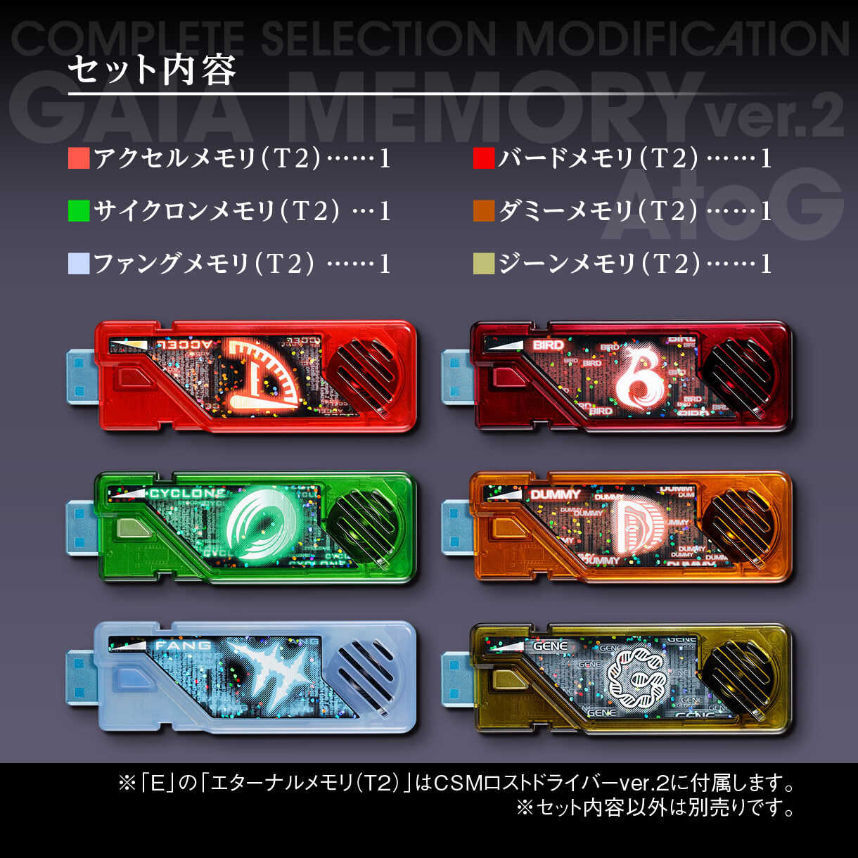 參號倉庫 預購 12-1月 PB商店 限定 假面騎士W CSM T2 蓋亞記憶體 ver.2 AtoG 5/6