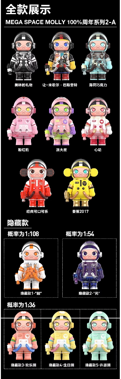 POPMART 泡泡瑪特  SPACE MOLLY 茉莉 珍藏系列100%  二代