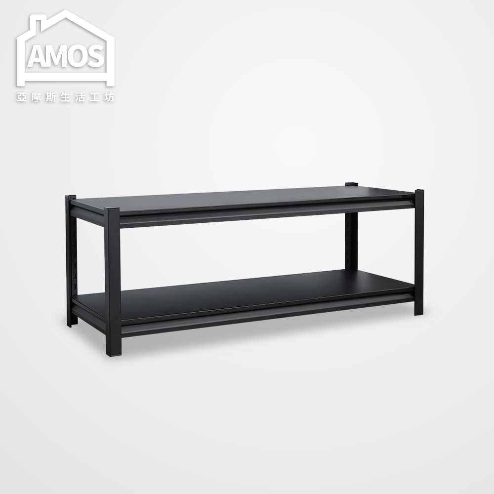 【WTW005】黑金剛免螺絲超穩固鐵板雙層角鋼電視櫃/客廳桌Amos