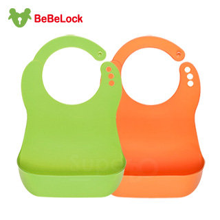 BeBeLock口袋型防水圍兜(綠+橘)