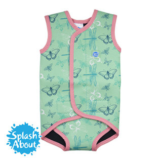 潑寶【Splash About】BabyWrap 包裹式保暖泳衣(花漾蜻蜓)