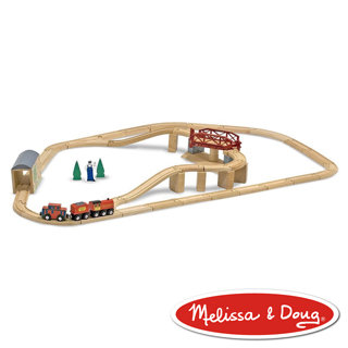 美國瑪莉莎 Melissa & Doug 交通工具 - 旋轉橋樑火車軌道組 47 pcs