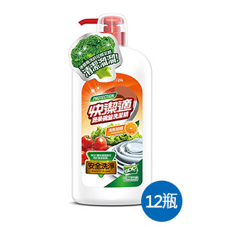 【快潔適】蔬果碗盤洗潔精-清新甜橙1000gmX12瓶
