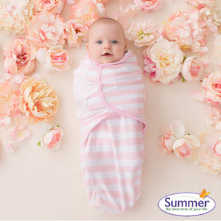 美國【 Summer Infant 】聰明懶人育兒包巾-粉嫩條紋