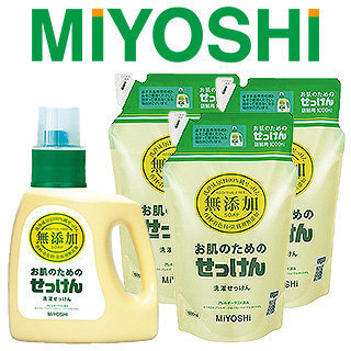 【日本 MIYOSHI 無添加】洗衣精-超值4件組 (1瓶+3補充包)