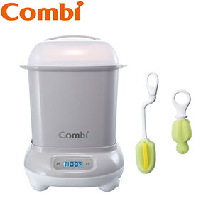 Combi Pro高效烘乾消毒鍋_寧靜灰+奶瓶刷+奶嘴刷