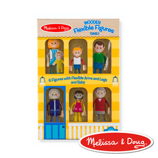 美國瑪莉莎 Melissa & Doug 角色扮演 娃娃屋 - 木製活動人偶 七人家庭組