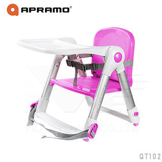 英國《Apramo Flippa》可攜式兩用兒童餐椅(粉紅色)