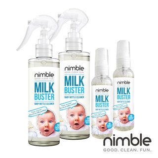 英國靈活寶貝 Nimble Milk Buster 奶瓶蔬果除味清潔液 - 2大2小 組合包