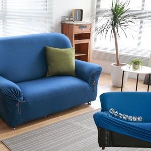 【格藍】和風綿柔仿布紋沙發套-丹寧藍 1人座