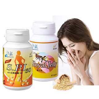 【Supwin 超威】單方大豆異黃酮+頂級蜂王乳(全新美麗秘密組60日份)