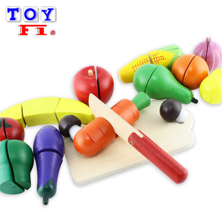 【Toy F1】木製彩色水果蔬菜切切樂