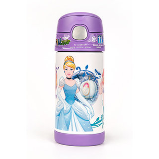 【美國膳魔師THERMOS】迪士尼公主紫色款 迪士尼不鏽鋼吸管水壺355ML
