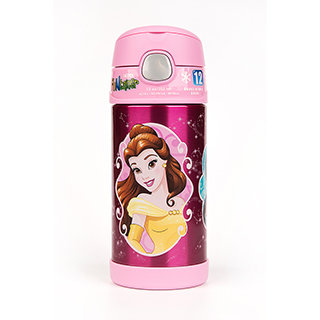 【美國膳魔師THERMOS】迪士尼公主粉紅款 迪士尼不鏽鋼吸管水壺355ML