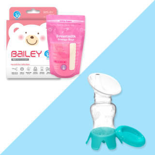 【韓國BAILEY貝睿】感溫母乳儲存袋(基本款30入)+集乳器