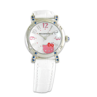 Hello Kitty 進口精品時尚手錶-優雅閑靜大字手錶(白)