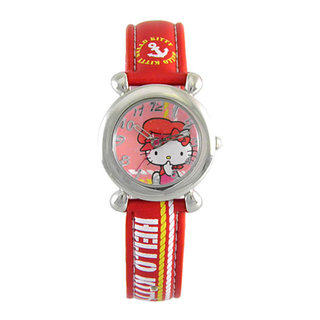Hello Kitty 進口精品時尚手錶-快樂出航(紅)