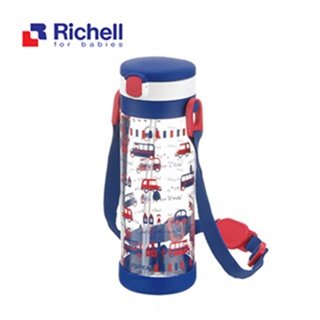 【Richell 利其爾】第四代LC 450ml 吸管式冷水壺 - 貝克街 【附背帶】