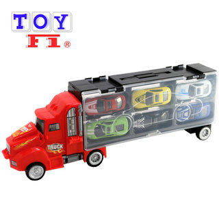 【Toy F1】手提貨櫃拖車 (附6台小車)