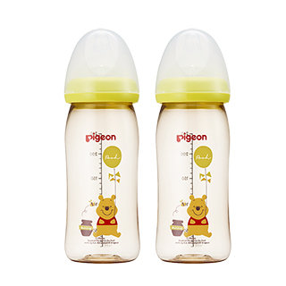 日本《Pigeon 貝親》迪士尼PPSU寬口奶瓶-維尼款【240mlx2】